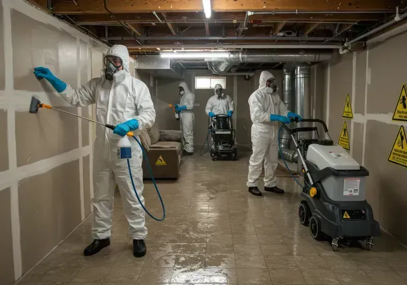 Basement Moisture Removal and Structural Drying process in Boyette, FL